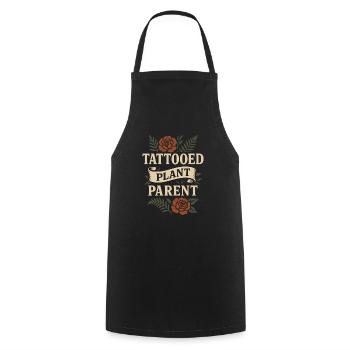 Tattooed plant lover plant mom - Cooking Apron - black - Front - AI Model Male 185 dark (185cm)