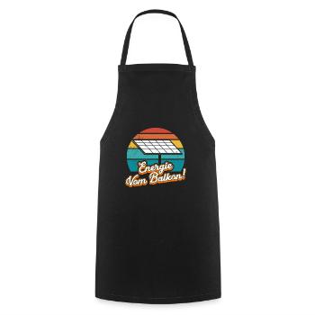 Solar ENERGIE VOM BALKON Retro Lustiges - Kochschürze - Schwarz - Vorne - AI Model Male 185 dark (185cm)