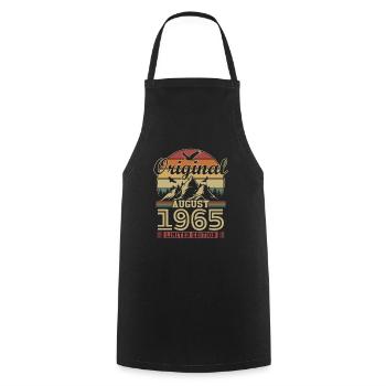 Vintage August 1965 Vintage Birthday Gift - Cooking Apron - black - Front - AI Model Male 185 dark (185cm)