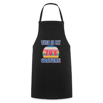 C’est mon costume des années 70 - Tablier de cuisine - noir - Devant - AI Model Male 185 dark (185cm)
