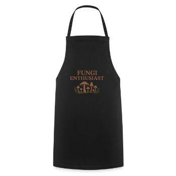 Mushroom Lover Cottagecore Aesthetic Nature Witch - Cooking Apron - black - Front - AI Model Male 185 dark (185cm)