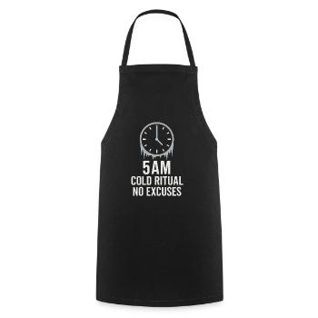 Cold showers Mental hardness Cold exposure - Cooking Apron - black - Front - AI Model Male 185 dark (185cm)