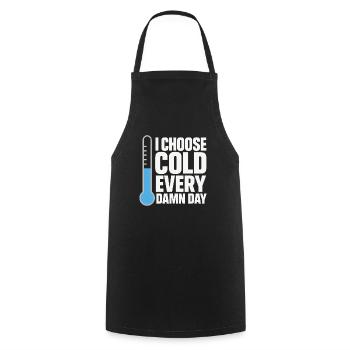 Cold showers Mental hardness Cold exposure - Cooking Apron - black - Front - AI Model Male 185 dark (185cm)