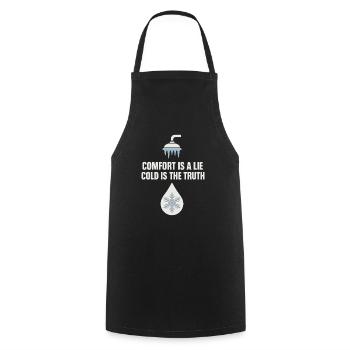 Cold showers Mental hardness Cold exposure - Cooking Apron - black - Front - AI Model Male 185 dark (185cm)