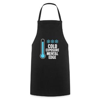 Cold showers Mental hardness Cold exposure - Cooking Apron - black - Front - AI Model Male 185 dark (185cm)