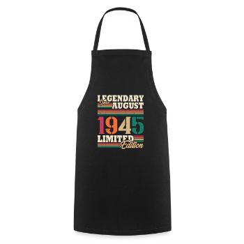 Vintage 1945 August Retro Birthday Gift - Cooking Apron - black - Front - AI Model Male 185 dark (185cm)