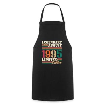 Vintage 1995 August Retro Birthday Gift - Cooking Apron - black - Front - AI Model Male 185 dark (185cm)