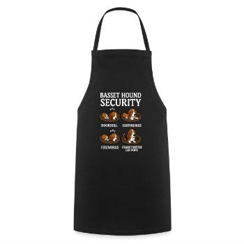 Basset Hound - Cooking Apron - black - Front - AI Model Male 185 dark (185cm)
