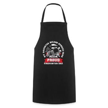 Proud Firefighter Father Firefighter Papa - Cooking Apron - black - Front - AI Model Male 185 dark (185cm)