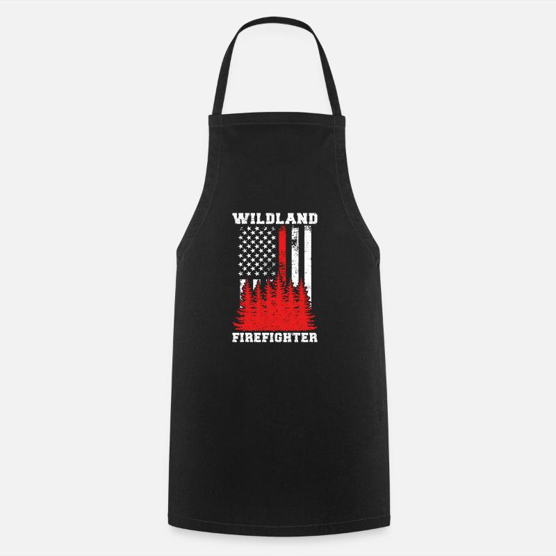 Wildland Firefighter Forest Fire Brigade - Cooking Apron - black
