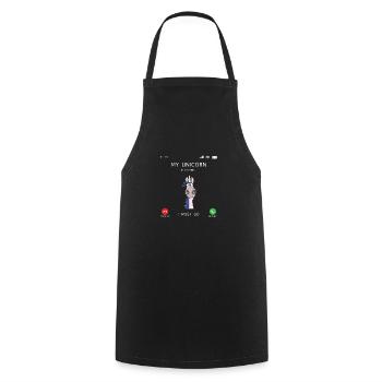 My Unicorn Calls Unicorn Riding Equestrian Sport - Cooking Apron - black - Front - AI Model Male 185 dark (185cm)