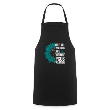 PCOS Warrior: Invisible Combat - Cooking Apron - black - Front - AI Model Male 185 dark (185cm)
