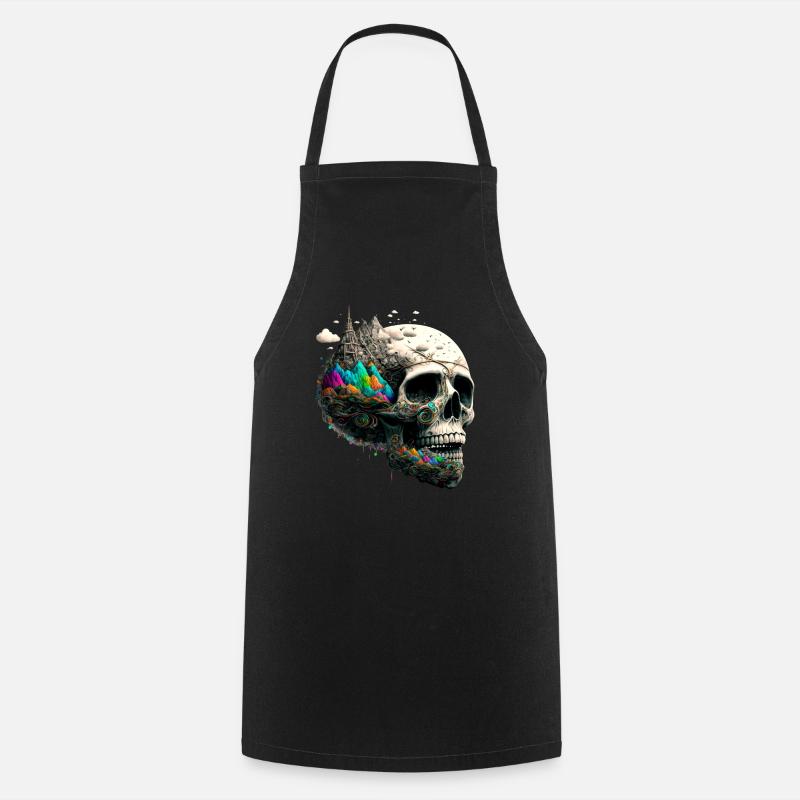 Crâne coloré - Tablier de cuisine - noir