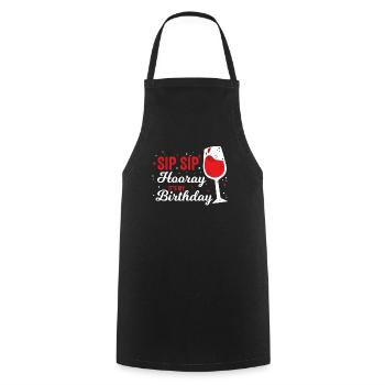 Sip Sip Hooray Celebrate Your Day - Cooking Apron - black - Front - AI Model Male 185 dark (185cm)