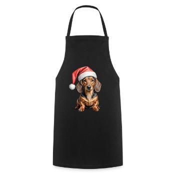 Dachshund christmas dog - Cooking Apron - black - Front - AI Model Male 185 dark (185cm)
