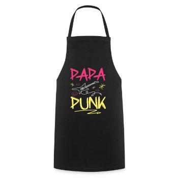 Papa Punk Rock - Tablier de cuisine - noir - Devant - AI Model Male 185 dark (185cm)
