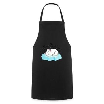 Sleepy polar bear - Cooking Apron - black - Front - AI Model Male 185 dark (185cm)