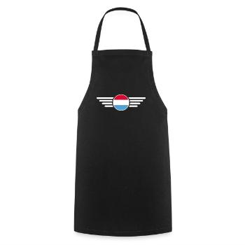T-shirt de style luxembourgeois - Tablier de cuisine - noir - Devant - AI Model Male 185 dark (185cm)