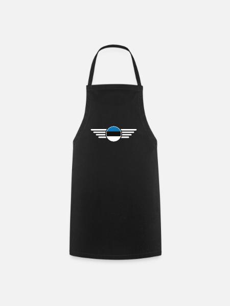 Estland Stil Design T-Shirt - Kochschürze - Schwarz
