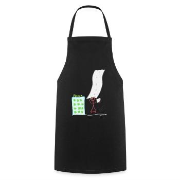 Schulabschluss Strichmännnchen Diplom Lebensweg - Kochschürze - Schwarz - Vorne - AI Model Male 185 dark (185cm)