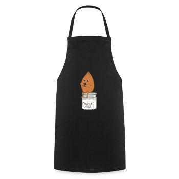 Almond milk almond vegan vegetarian animal rights activists - Cooking Apron - black - Front - AI Model Male 185 dark (185cm)