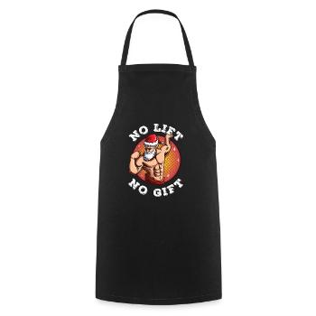 No Lift No Gift Santa Claus Bodybuilding Sport - Cooking Apron - black - Front - AI Model Male 185 dark (185cm)