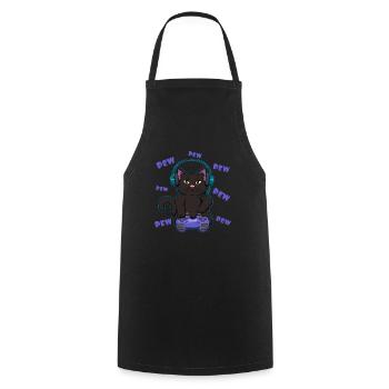 Gamer gamer chat jeu de hasard gamer - Tablier de cuisine - noir - Devant - AI Model Male 185 dark (185cm)