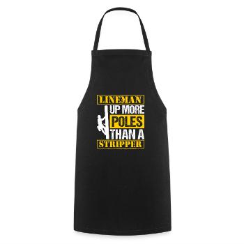 Electricity electrician jokes line fitter line - Cooking Apron - black - Front - AI Model Male 185 dark (185cm)