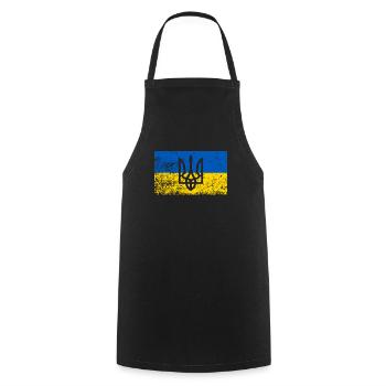 Ukrainian flag Ukraine roots nationality - Cooking Apron - black - Front - AI Model Male 185 dark (185cm)