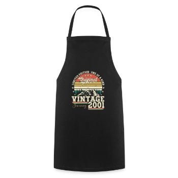 Year 2001 January 22nd birthday Gift man - Cooking Apron - black - Front - AI Model Male 185 dark (185cm)