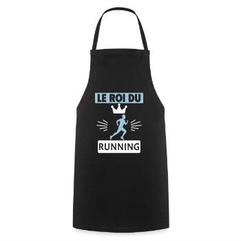 Le roi du running Jogging Sport Humour - Tablier de cuisine - noir - Devant - AI Model Male 185 dark (185cm)