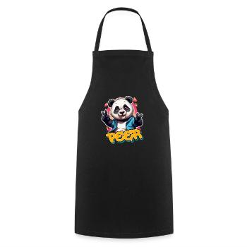 PEER - Schöner Jungen Name mit coolem Panda - Kochschürze - Schwarz - Vorne - AI Model Male 185 dark (185cm)