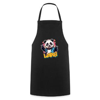 LARS - Handsome boy name with cool panda - Cooking Apron - black - Front - AI Model Male 185 dark (185cm)