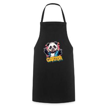 CARTER - Handsome Boy Name With Cool Panda - Cooking Apron - black - Front - AI Model Male 185 dark (185cm)