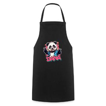 DANA - Beau nom de fille avec Panda cool - Tablier de cuisine - noir - Devant - AI Model Male 185 dark (185cm)