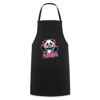 FRANZISKA - Schöner Mädchen Name mit coolem Panda - Kochschürze - Schwarz - Vorne - AI Model Male 185 dark (185cm)