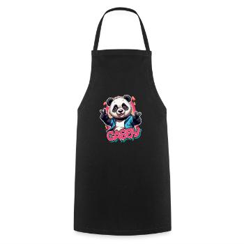 CASEY - Beau nom de fille avec Panda cool - Tablier de cuisine - noir - Devant - AI Model Male 185 dark (185cm)