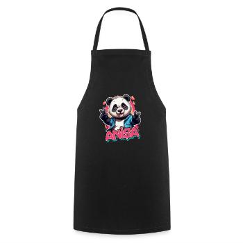 ANISA - Beau nom de fille avec Cool Panda - Tablier de cuisine - noir - Devant - AI Model Male 185 dark (185cm)