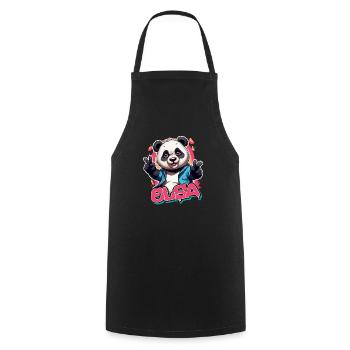 ELSA - Beautiful girl name with cool panda - Cooking Apron - black - Front - AI Model Male 185 dark (185cm)