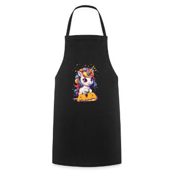 AVA - Beautiful Girl Name with Cute Unicorn - Cooking Apron - black - Front - AI Model Male 185 dark (185cm)