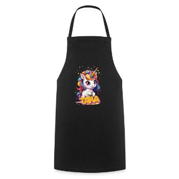TARA - Beau prénom de fille avec une jolie licorne - Tablier de cuisine - noir - Devant - AI Model Male 185 dark (185cm)