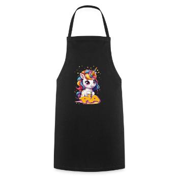 PIA - Beautiful girl name with cute unicorn - Cooking Apron - black - Front - AI Model Male 185 dark (185cm)