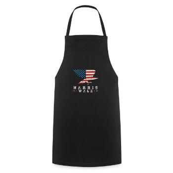 Kamala Harris & Tim Walz 2024 US EAGLE Shirt - Cooking Apron - black - Front - AI Model Male 185 dark (185cm)