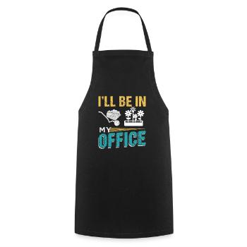 I'LL BE IN MY OFFICE Gardener Farmer - Cooking Apron - black - Front - AI Model Male 185 dark (185cm)