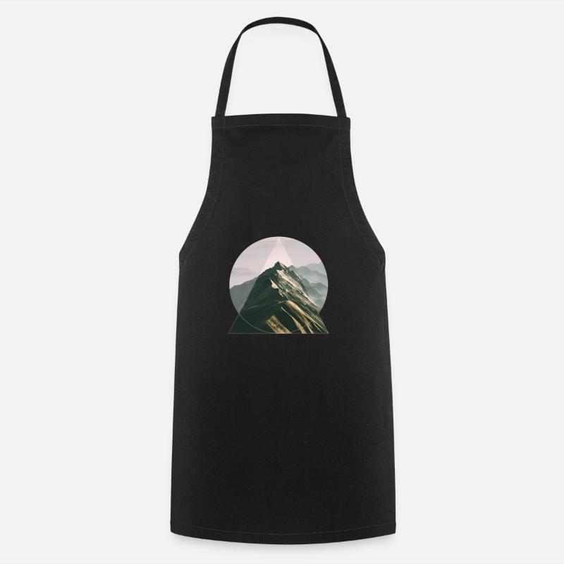 Mountain Peak - Cooking Apron - black