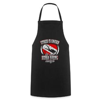 Plongeur sous-marin plongeur Sea Diver Flag - Tablier de cuisine - noir - Devant - AI Model Male 185 dark (185cm)