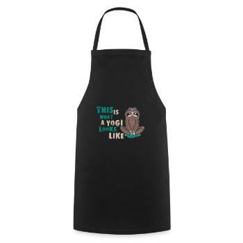 Pilates - Tablier de cuisine - noir - Devant - AI Model Male 185 dark (185cm)