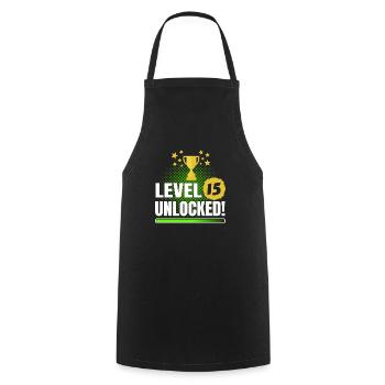 15. Geburtstag Zocker Gamer Level 15 Tshirt - Kochschürze - Schwarz - Vorne - AI Model Male 185 dark (185cm)