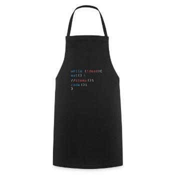 While Not Dead Eat Sleep Code programmer hacker - Cooking Apron - black - Front - AI Model Male 185 dark (185cm)