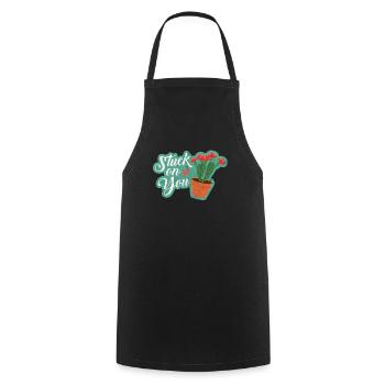 Cactus Blague de mots Humour Amour Cadeau Idée Pour Femme - Tablier de cuisine - noir - Devant - AI Model Male 185 dark (185cm)